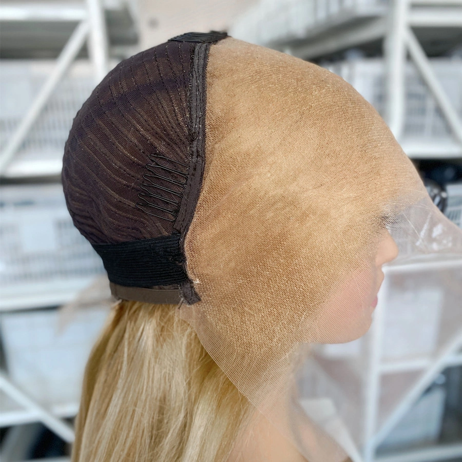 200% Density Human Hair 13x6 Full Frontal Wig 27/613# Highlighted Color Straight Hair